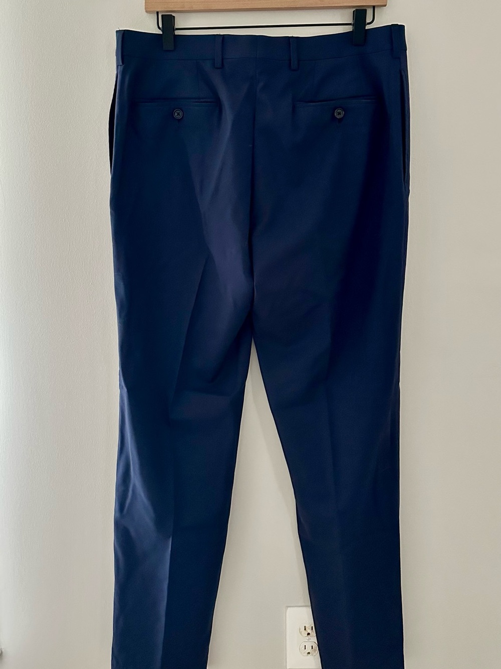 Ralph Lauren Men’s Navy Flat-Front Slim Fit Dress Pants 100% Wool 34x32 - Picture 9 of 11